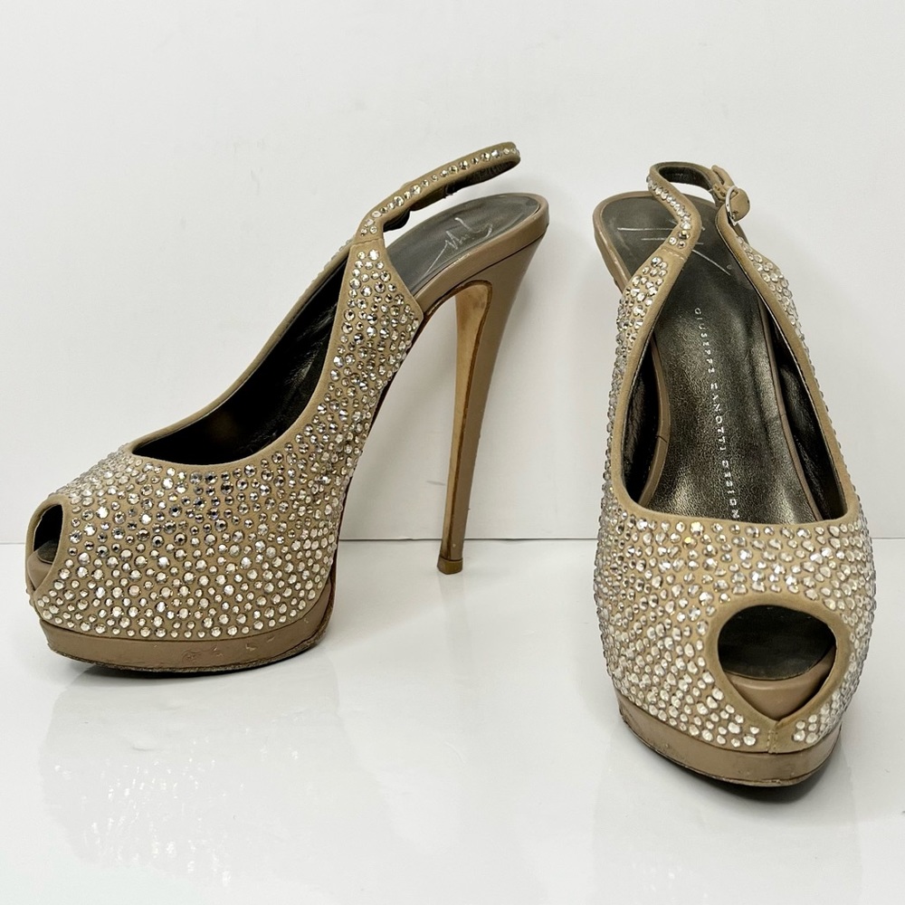 Giuseppe Zanotti ‘Liza’ Crystal Embellished Slingback Heels